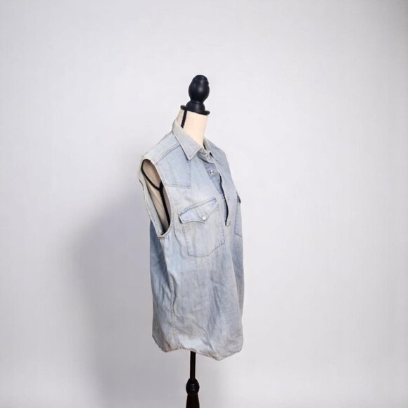 Big Star Tops - Denim Sleeveless Tunic Top